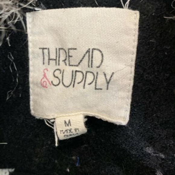 Thread & Supply Wool Fur Trim Tribal Moto Vest M - Picture 6 of 7